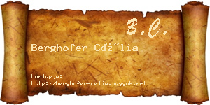 Berghofer Célia névjegykártya